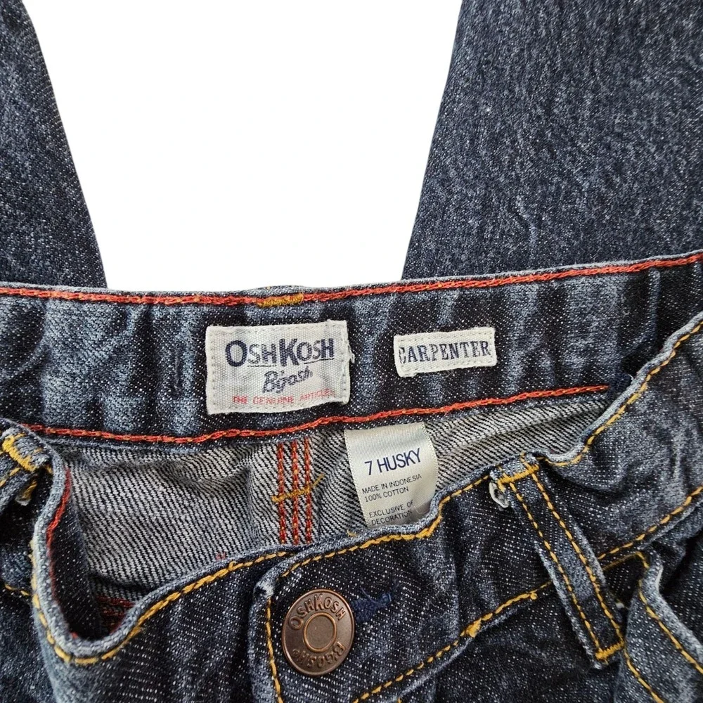OshKosh B'Gosh Carpenter Jeans Boy's‎ Size 7 Husky Classic Dark Blue Denim